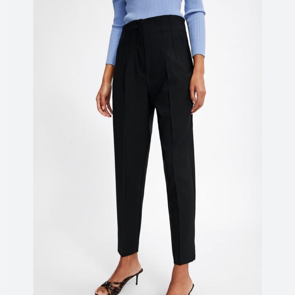 Zara Black High-Waisted Trousers